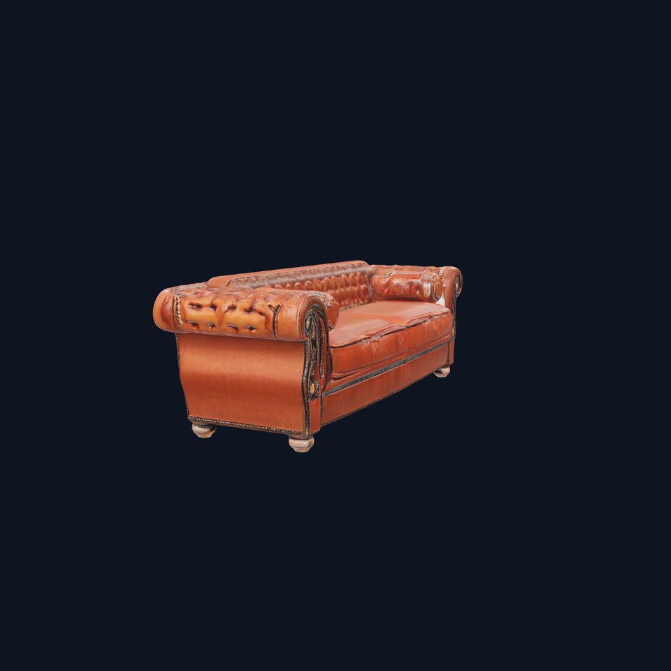 Classic Chesterfield Leather Sofa model pack